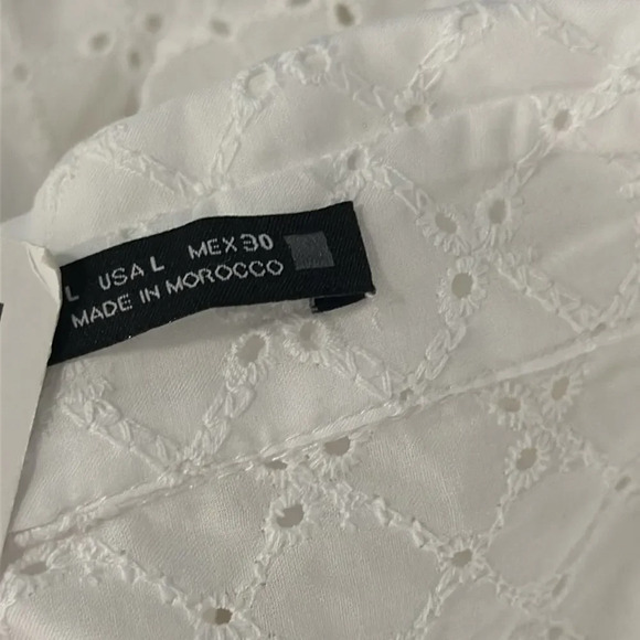 ZARA | White | BELTED EMBROIDERED MINI DRESS - Picture 14 of 14